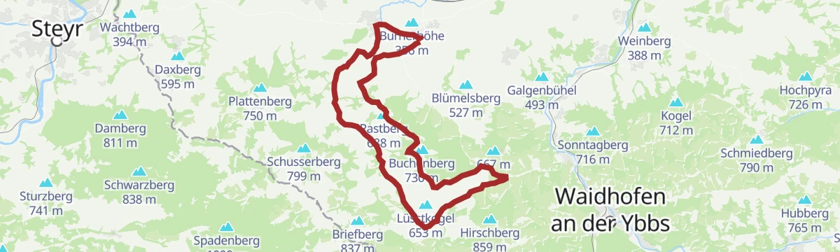 Route map: Birnenblick-Radroute
